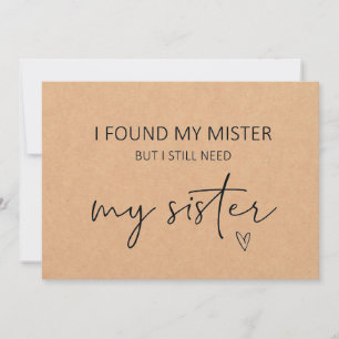 Bridesmaid Sister Frieri ett vanligt kort