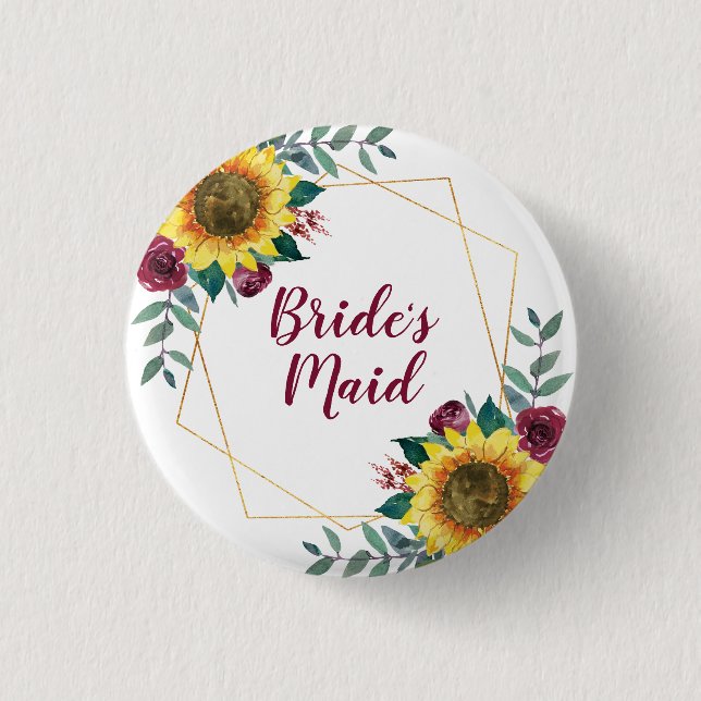 Bridesmaid Solros Geometric Burgundy Knapp (Framsida)