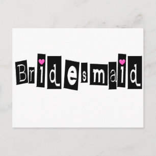 Bridesmaid (Sq Blk) Vykort