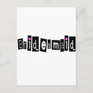 Bridesmaid (Sq Blk) Vykort