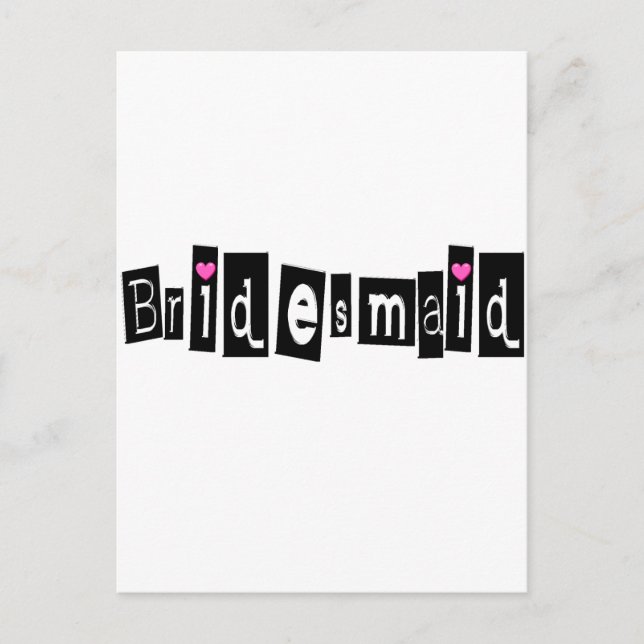 Bridesmaid (Sq Blk) Vykort (Framsida)