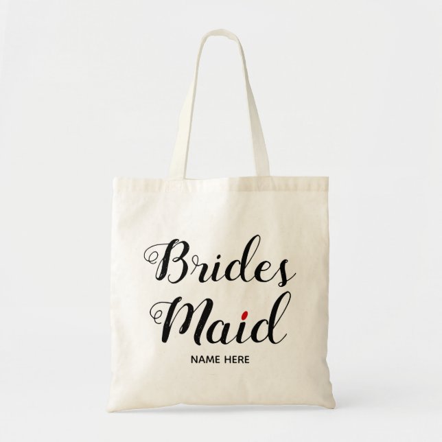 Bridesmaid sript calligraphy bröllop tygkasse (Framsidan)