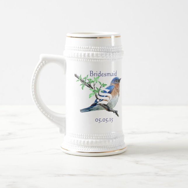 Bridesmaid Stein Vintage Bluebirdsen Bröllop Sejdel (Vänster)