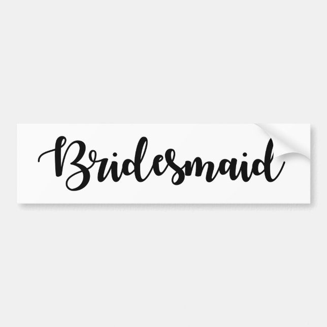 Bridesmaid Sticker - enkelt handskrivet teckensnit Bildekal (Framsidan)