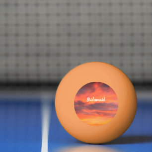 Bridesmaid Sunset Himlar Orange Abstrakt Gift Favo Pingisboll
