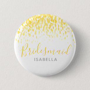 Bridesmaid sunshine gult abstrakt art bröllop knapp