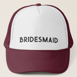 BRIDESMAID svart retro-typografi  Keps