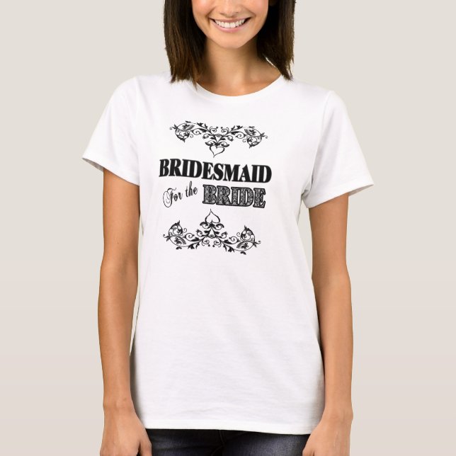 BRIDESMAID T SHIRT - BLOMMIGTEN BLACK & WHITE (Framsida)