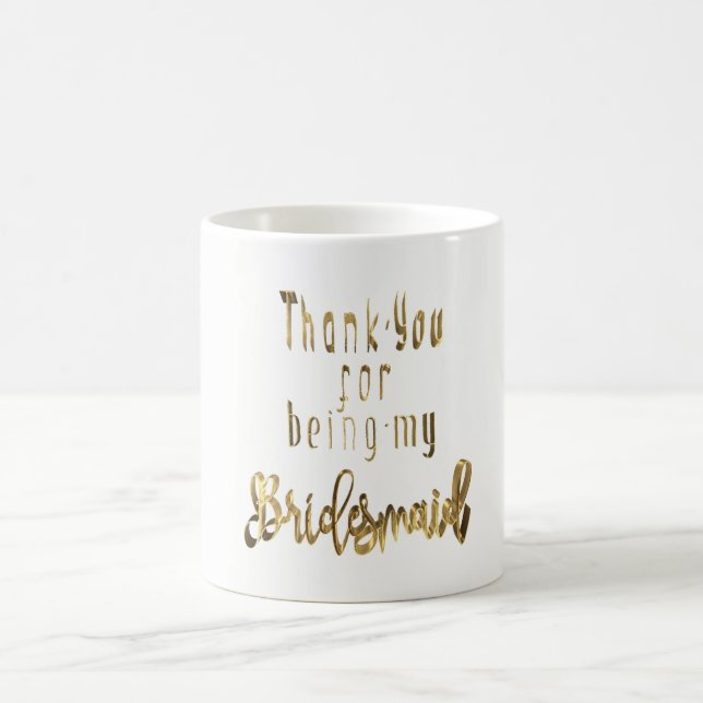 Bridesmaid Tack Guld look Typography Kaffemugg (Center)