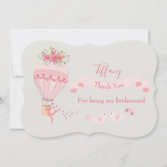 Bridesmaid Tack Luftballong Inbjudningar (Framsida)