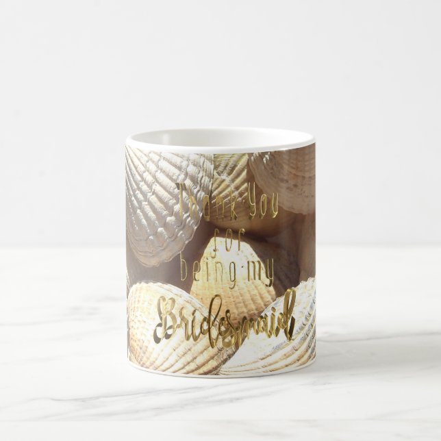 Bridesmaid Tack Typography-Snäckor Kaffemugg (Center)