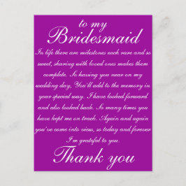 Bridesmaid Tack Vykort
