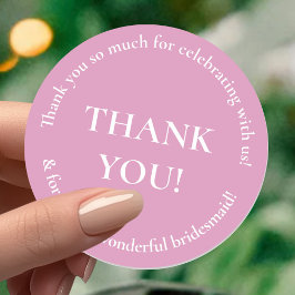 Bridesmaid Tack Wedding Favor Sticker Runt Klistermärke