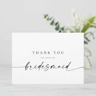 Bridesmaid - tackkort Modern minimalist