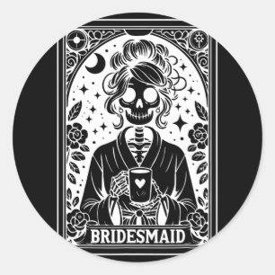 Bridesmaid Tarot Card Bride Coven Gothic Bachelore Runt Klistermärke