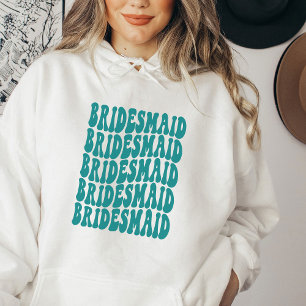 Bridesmaid Teal Personlig Matching Brudens sida T Shirt