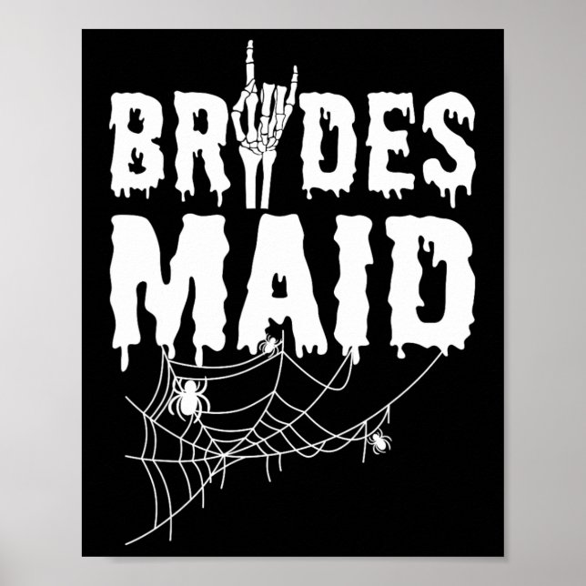 Bridesmaid Team Bride Maid of Horror Halloween Che Poster (Framsidan)