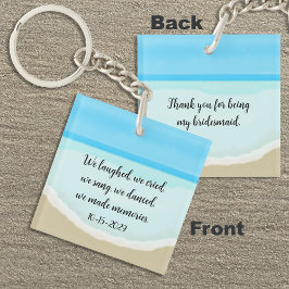 Bridesmaid Thank You Beach Keychain