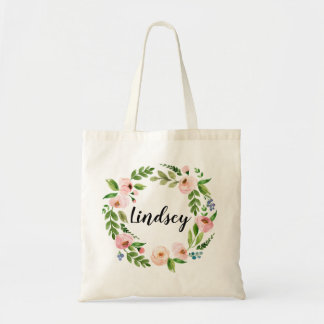 Bridesmaid Tote Bag Anpassningsbar Utandningsblomm Tygkasse