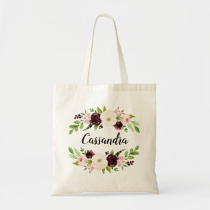Bridesmaid Tote Bag Frieri Anpassningsbar Maroon F Tygkasse