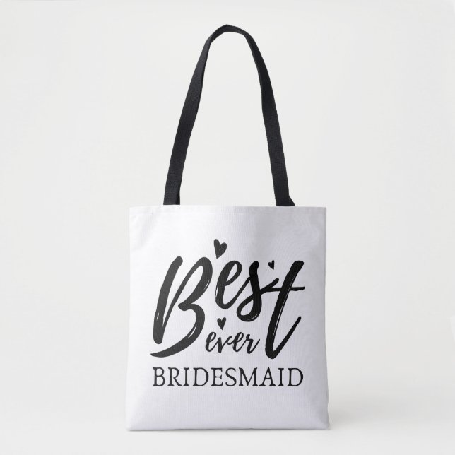 Bridesmaid Tote, Brudens sida Tote Bag Tygkasse (Framsida)