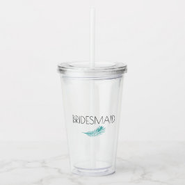 Bridesmaid Tropical Handflatan Lövs Bachlorette Take Away Mugg