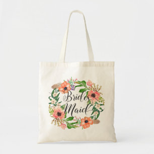 Bridesmaid Watercolor Blommigt Wandeans Tygkasse