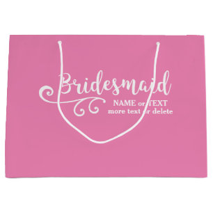 Bridesmaid Wedor Favor Namn eller Monogram Script