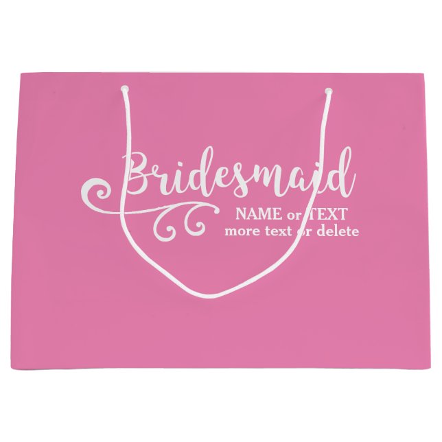 Bridesmaid Wedor Favor Namn eller Monogram Script (Framsidan)