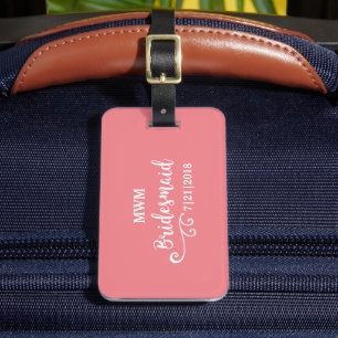 Bridesmaid Wedor Favor Namn eller Monogram Script Bagagebricka