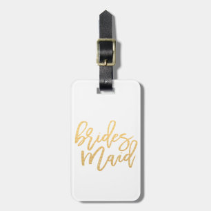 Bridesmaid white och Guld Travel Bagagebricka