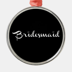 Bridesmaid White på Black Julgransprydnad Metall