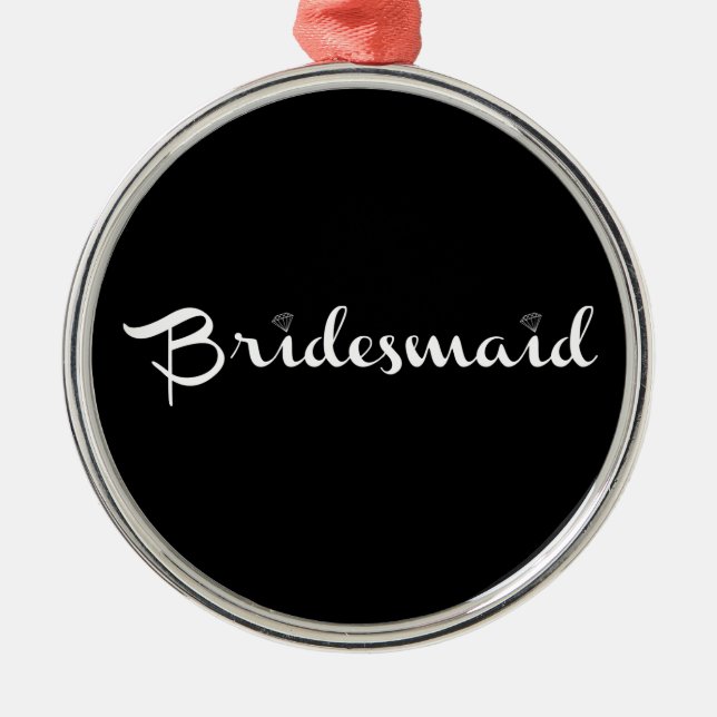 Bridesmaid White på Black Julgransprydnad Metall (Framsidan)