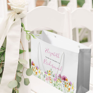 Bridesmaid Wildblomme Tack Large Gift Bag