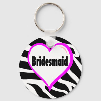 Bridesmaid (Zebra ränder) Nyckelring