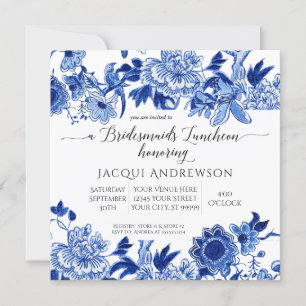 Bridesmaider från den asiatiska Influence Blue Whi Inbjudningar
