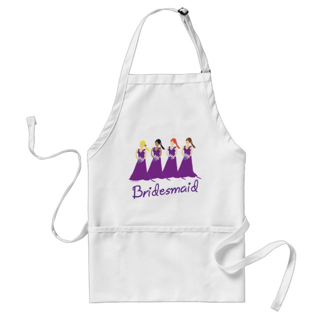 Bridesmaider i Lila Apron Förkläde (Framsidan)