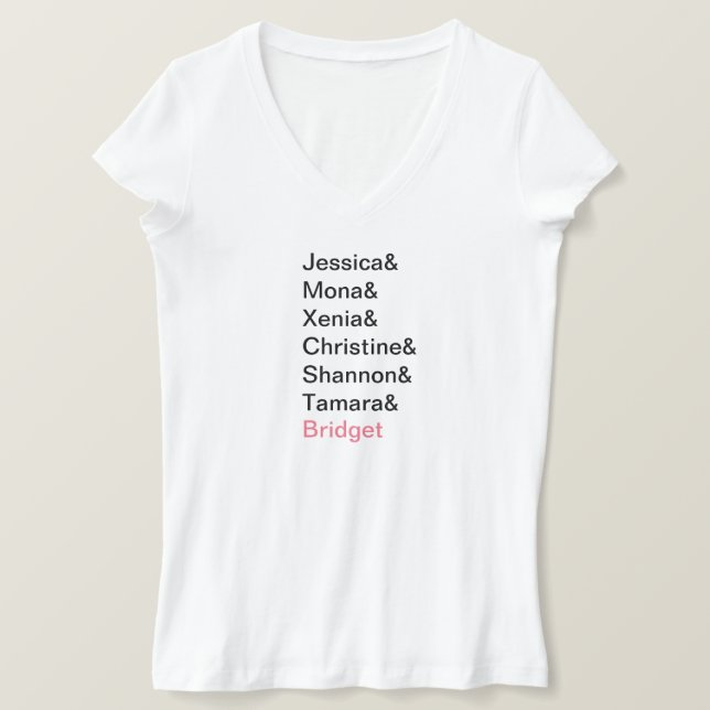 Bridesmaids Ampersand Bröllop Bachelorette Shirt T Shirt (Design framsida)
