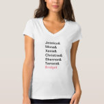 Bridesmaids Ampersand Bröllop Bachelorette Shirt T Shirt<br><div class="desc">En roligt tar över trendiget Ampersand-skjortor för ett Bachelorette-parti, Möhippa, Brunch med Bride, Bridesmaids Party eller något annat Bröllop-evenemang. Har namn från Bridesmaiderna och Bride. Alla färg kan ändras med Zazzle Design Verktyg. Behöver du hjälp med den här designen? Skicka mig ett chatta-meddelande, jag är lycklig för att hjälpa till....</div>