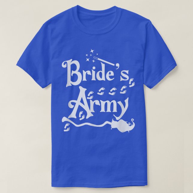 Bridesmaids Bride Matching Top Brudens sida Witch T Shirt (Design framsida)