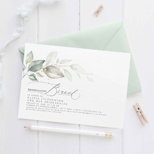 Bridesmaids Brunch Dreamy Greenery Möhippa Inbjudningar