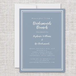 Bridesmaids Brunch Möhippa Dusty Blue Modern Inbjudningar