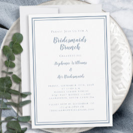Bridesmaids Brunch Möhippa Modern Dusty Blue Inbjudningar