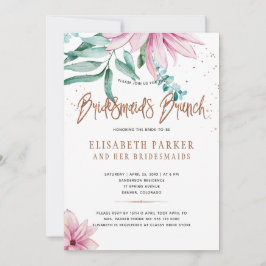 Bridesmaids brunch rosa blommigt glam möhippa inbjudningar