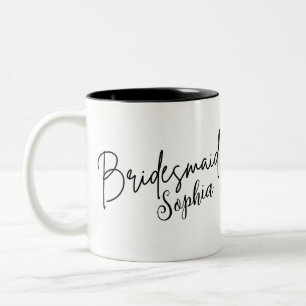 Bridesmaids Gifts Anpassningsbar Black Modern Sc Två-Tonad Mugg