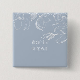 BRIDESMAIDS GIFTS Dusty Blue White Magnolias Knapp