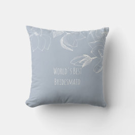 BRIDESMAIDS GIFTS Dusty Blue White Magnolias Kudde