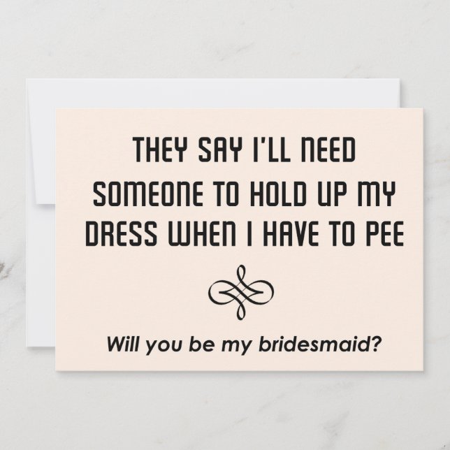 Bridesmaids-inbjudan.. Kommer du att bli min brud? Inbjudningar (Framsida)