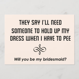 Bridesmaids-inbjudan.. Kommer du att bli min brud? Inbjudningar