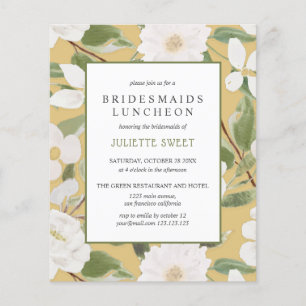 Bridesmaids Luncheon gult för löv av vitblommor